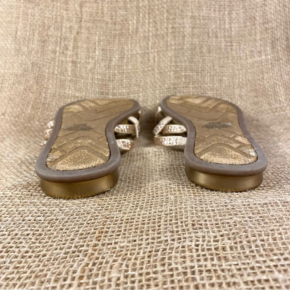 vince camuto sandals thong rose gold studded straps flip flops women sz 7.5 M - Picture 7 of 8